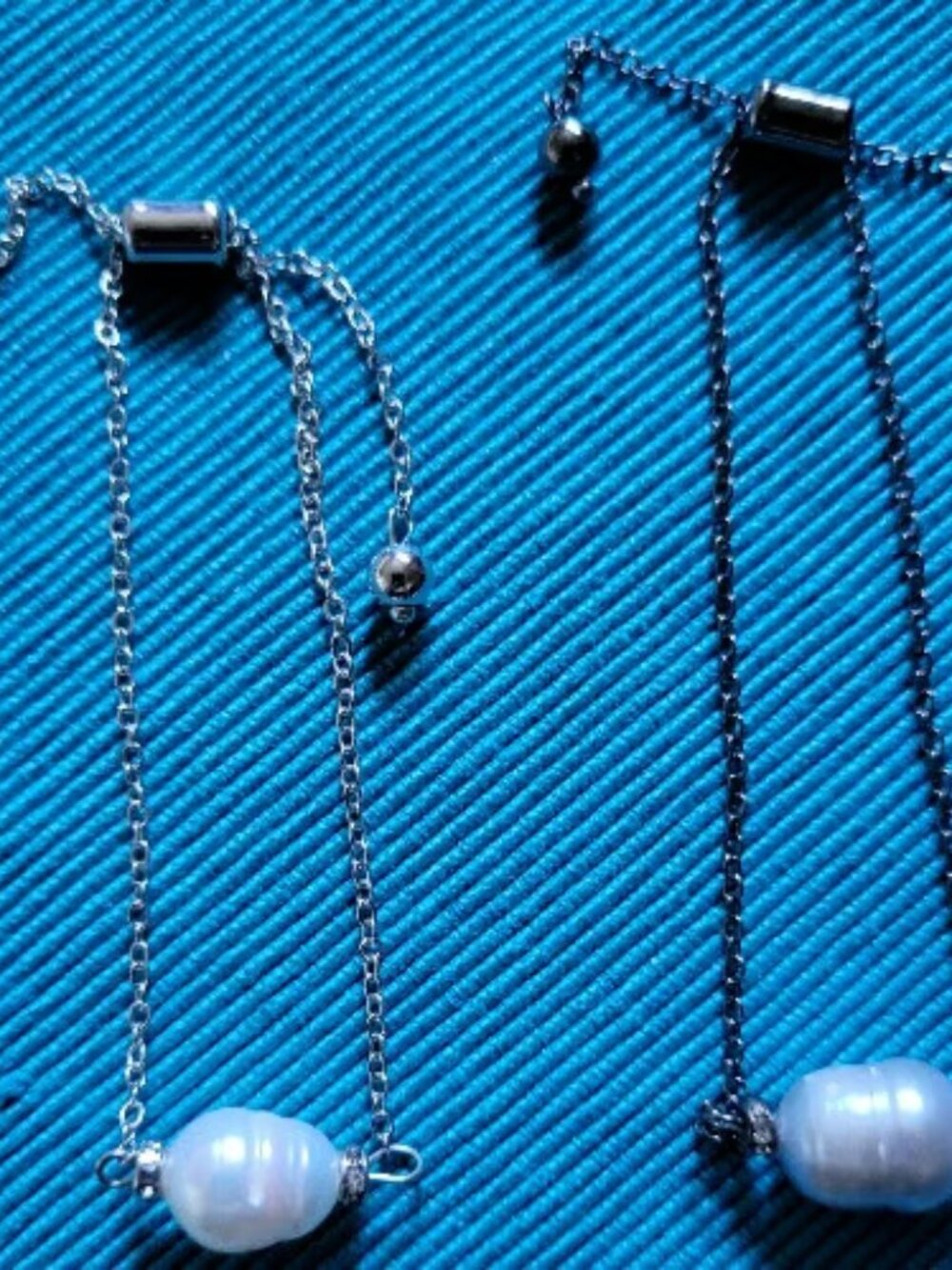 Silver & Gunmetal Pearl Chain Bracelets